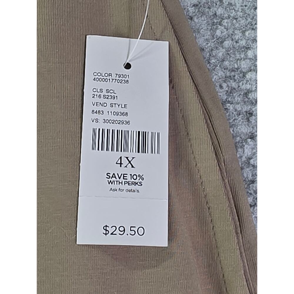 Catherines Suprema Collection Pants Womens 4X 30/32 Tan Pull On Stretch Pockets - Picture 10 of 14